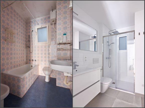 Reforma del baño en vivienda.